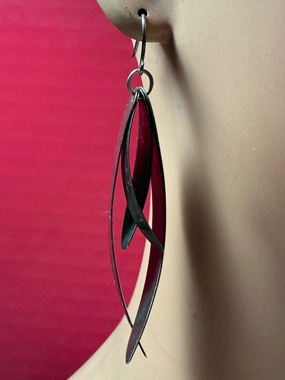 RLM Studio Curved Sphere Dangle Earrings. 3 inches long